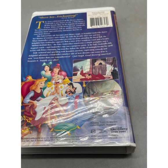 vintage Walt Disney's masterpiece Cinderella VHS tape English READ - Picture 2 of 3
